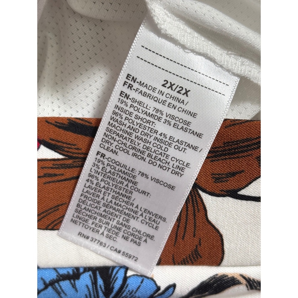Rafaella Floral Skort White Red Blue Brown Womens Plus Size 2X Tennis Golf NEW - Picture 7 of 10